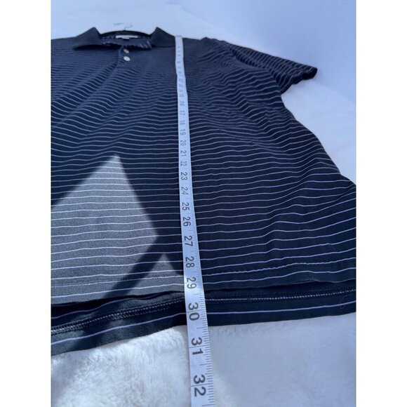 Peter Millar Men's Size L Striped Polo Shirt Black - Picture 5 of 10